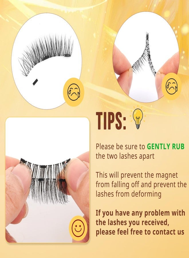 QUEWEL Magnetic Eyelashes 1 Pair Reusable Magnetic Eyelashes with Applicator No Glue Needed Eyelashes Cat Eye Natural Look Lash Clusters Kit Easy to Wear and Remove(B08) - Image 4
